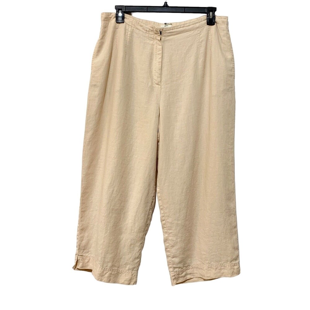 J. Jill Linen Cropped Wide Leg pants Size 18
